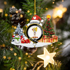 Clan Chisholm Crest Tartan Acrylic Christmas Ornament GB22 Chisholm Tartan Tartan Christmas   