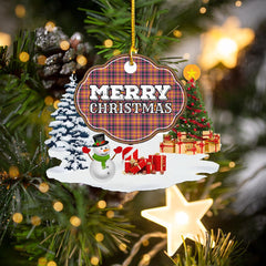 Clan Jacobite "Merry Christmas" Tartan Acrylic Ornament PW36 Jacobite Tartan Tartan Christmas   