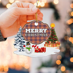 Clan Jacobite "Merry Christmas" Tartan Acrylic Ornament PW36 Jacobite Tartan Tartan Christmas   