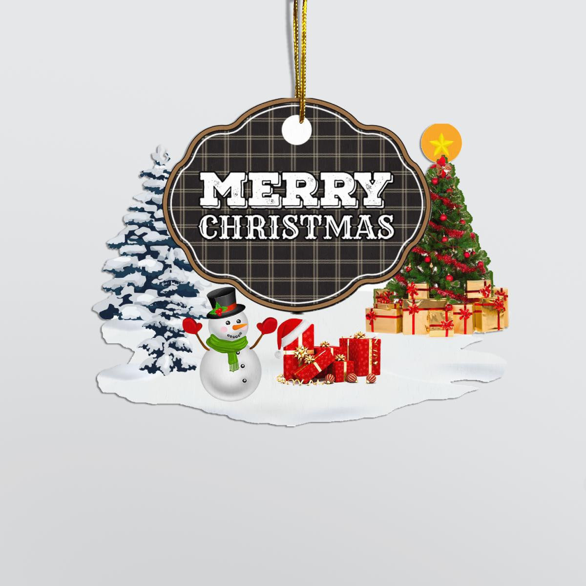 Clan Eternity "Merry Christmas" Tartan Acrylic Ornament TM21 Eternity Tartan Tartan Christmas   