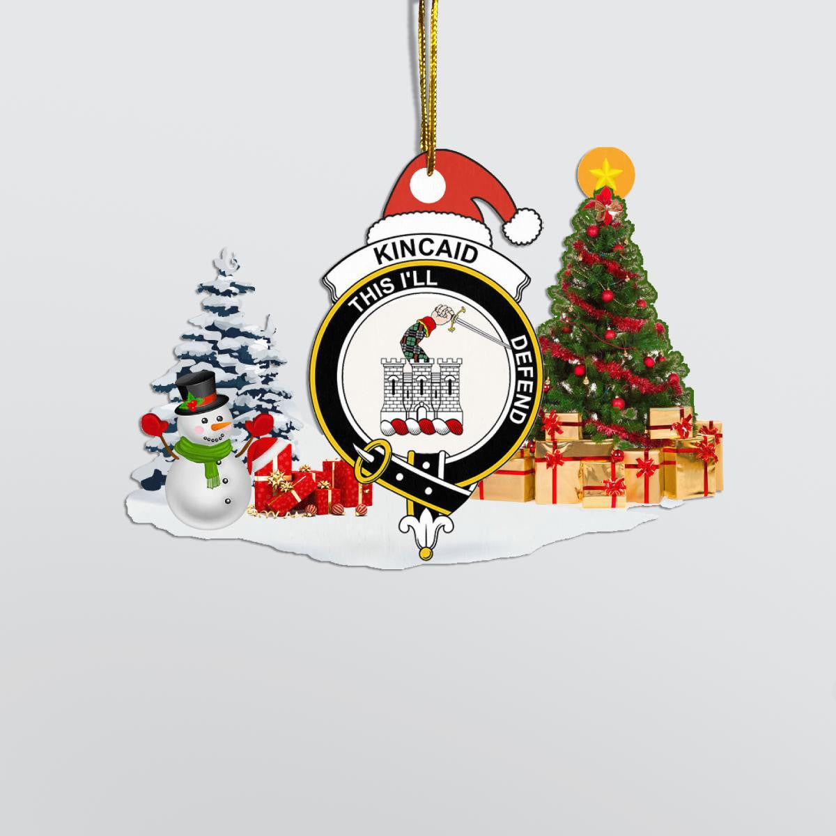 Clan Kincaid Crest Tartan Acrylic Christmas Ornament IM16 Kincaid Tartan Tartan Christmas   