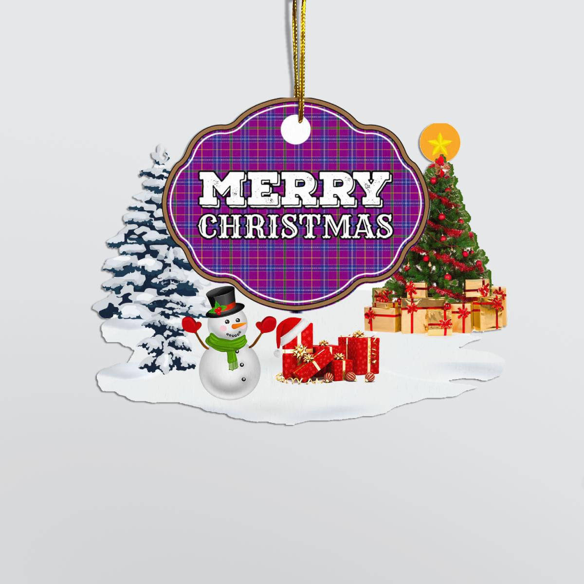 Clan Jackson "Merry Christmas" Tartan Acrylic Ornament KL61 Jackson Tartan Tartan Christmas   