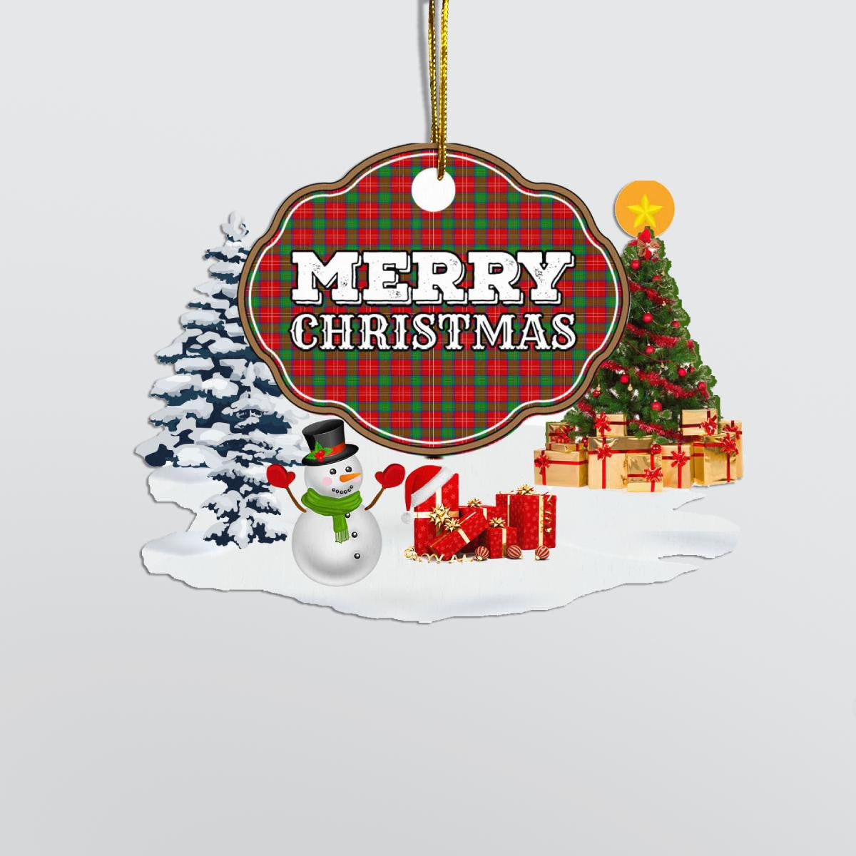 Clan Chisholm "Merry Christmas" Tartan Acrylic Ornament SH99 Chisholm Tartan Tartan Christmas   