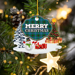 Clan Davidson Ancient "Merry Christmas" Tartan Acrylic Ornament RN81 Davidson Ancient Tartan Tartan Christmas   