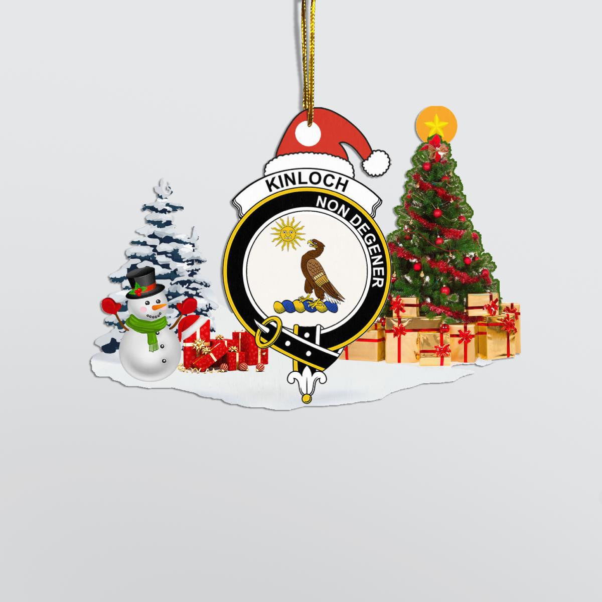 Clan Kinloch Crest Tartan Acrylic Christmas Ornament TL62 Kinloch Tartan Tartan Christmas   