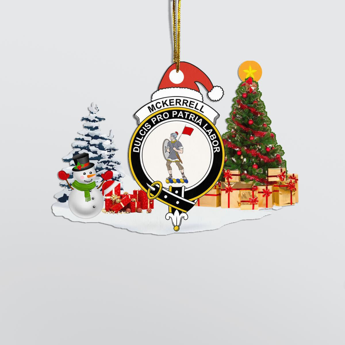 Clan McKerrell Crest Tartan Acrylic Christmas Ornament UQ16 McKerrell Tartan Tartan Christmas   