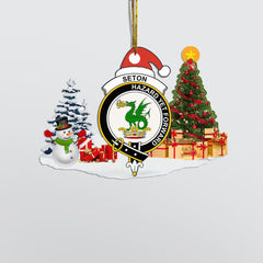 Clan Seton Crest Tartan Acrylic Christmas Ornament TD36 Seton Tartan Tartan Christmas   