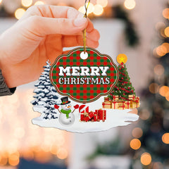 Clan Moncrieffe "Merry Christmas" Tartan Acrylic Ornament RQ39 Moncrieffe Tartan Tartan Christmas   