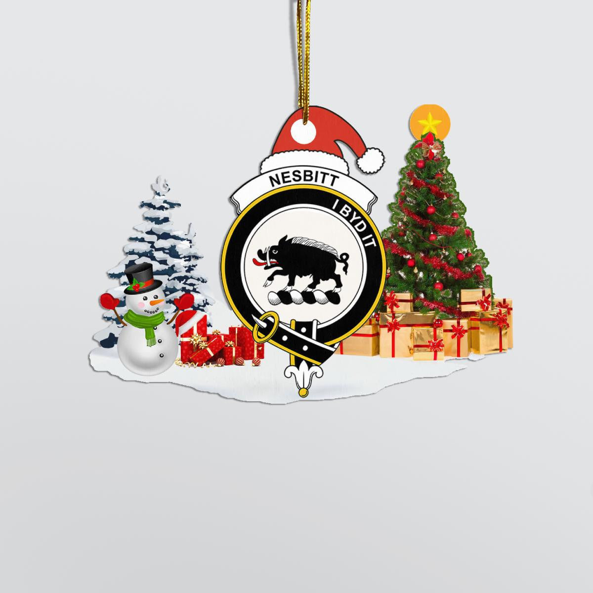 Clan Nesbitt (or Nisbet) Crest Tartan Acrylic Christmas Ornament TO68 Nesbitt (or Nisbet) Tartan Tartan Christmas   