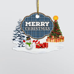 Clan Clark Ancient "Merry Christmas" Tartan Acrylic Ornament WG97 Clark Ancient Tartan Tartan Christmas   