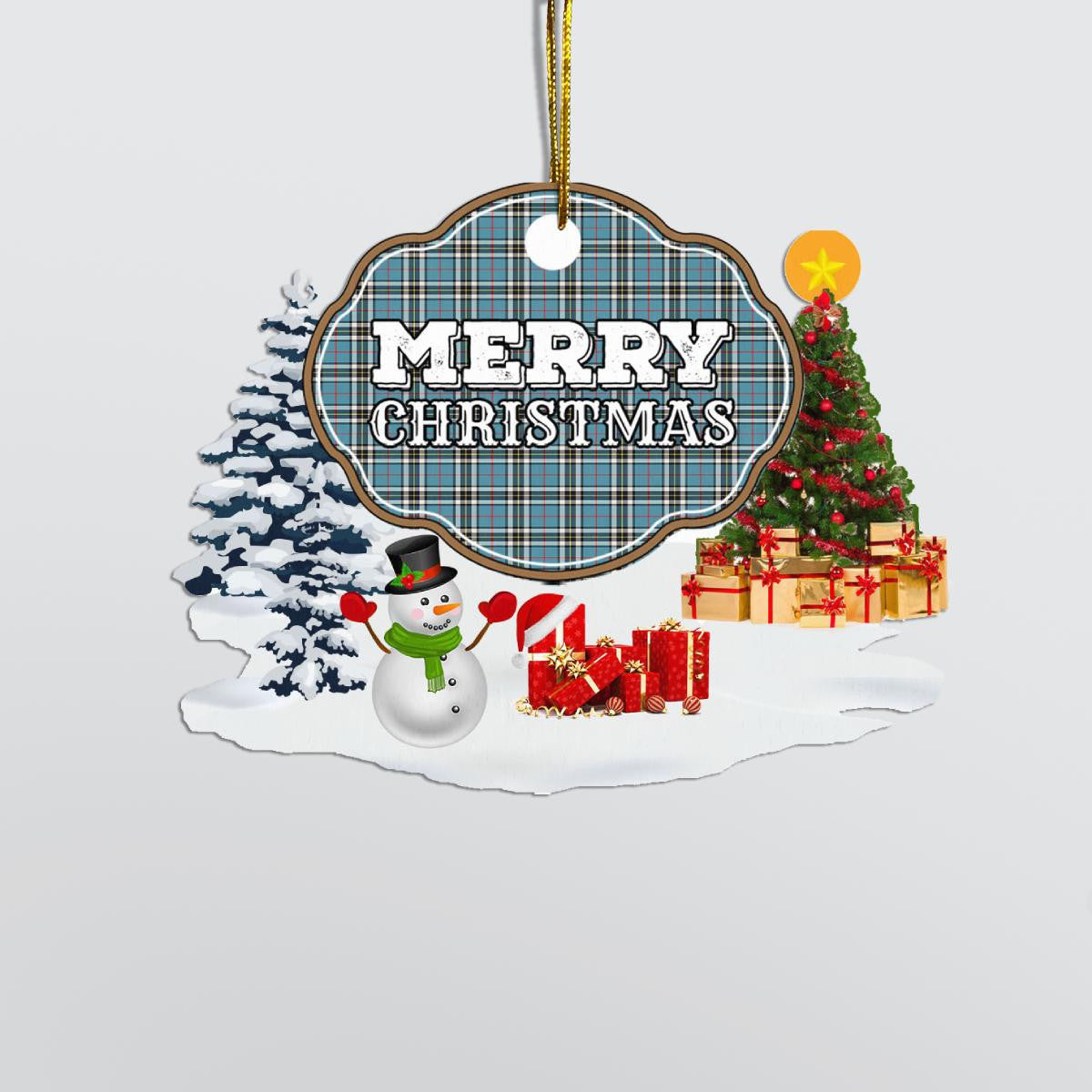 Clan Thomson "Merry Christmas" Tartan Acrylic Ornament RI41 Thomson Tartan Tartan Christmas   