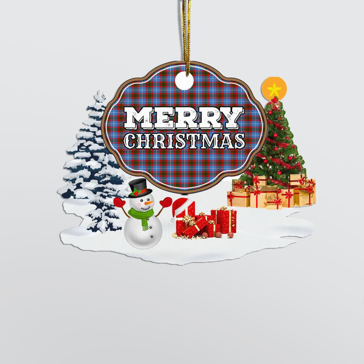 Clan Trotter "Merry Christmas" Tartan Acrylic Ornament DD35 Trotter Tartan Tartan Christmas   