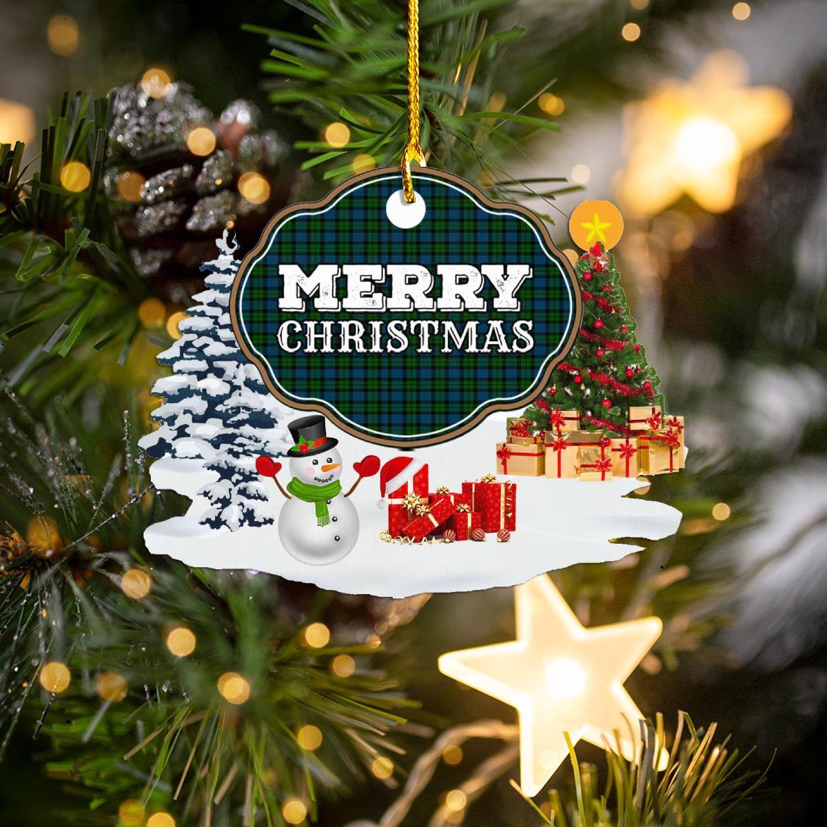 Clan MacKie "Merry Christmas" Tartan Acrylic Ornament FC46 MacKie Tartan Tartan Christmas   