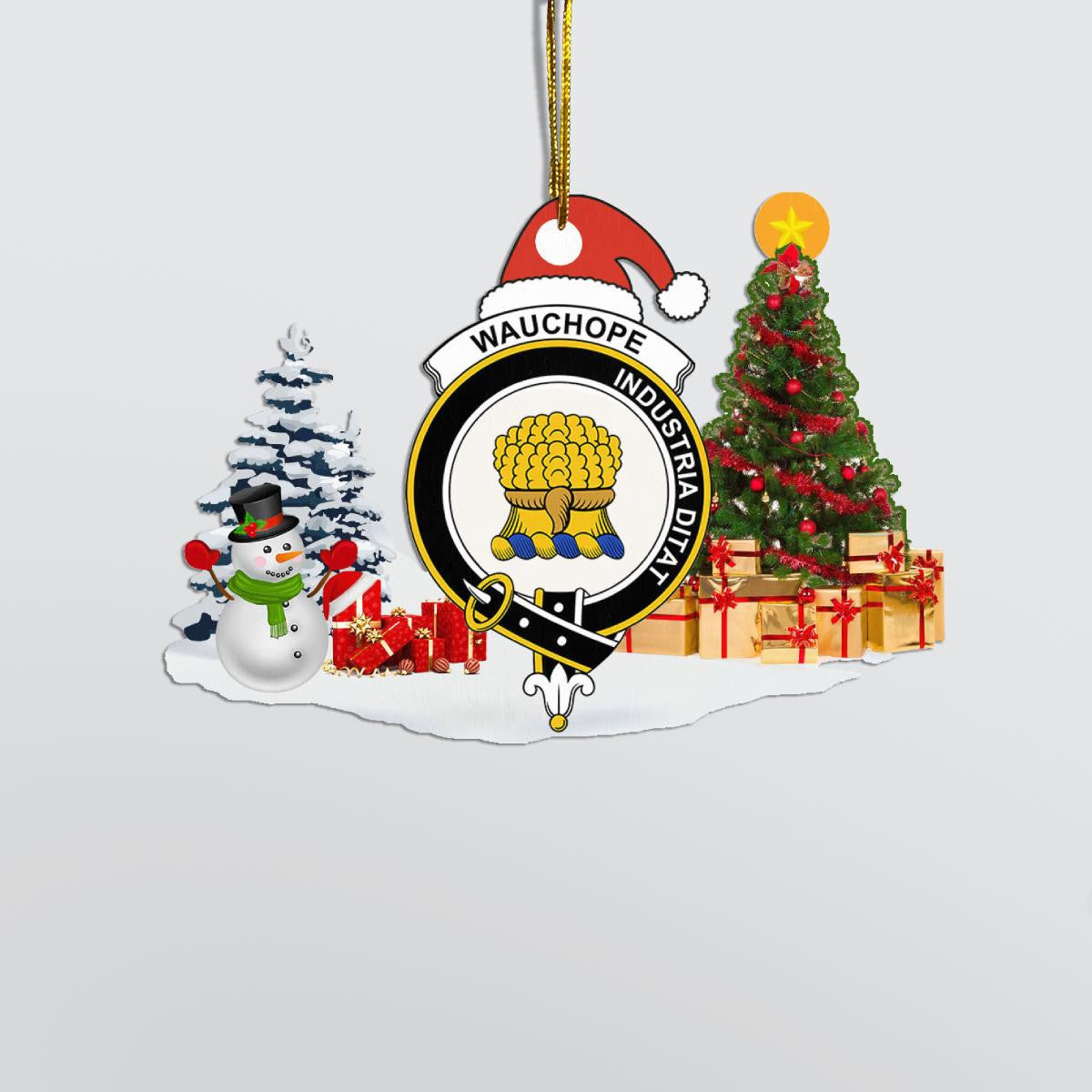 Clan Wauchope (or Waugh) Crest Tartan Acrylic Christmas Ornament YN99 Wauchope (or Waugh) Tartan Tartan Christmas   