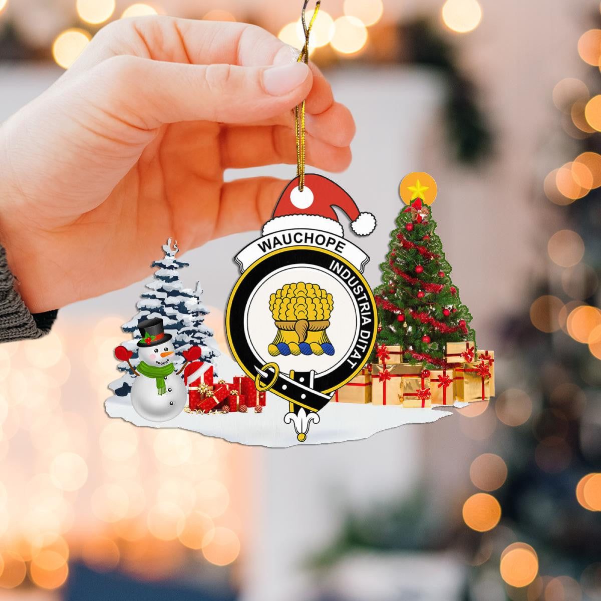 Clan Wauchope (or Waugh) Crest Tartan Acrylic Christmas Ornament YN99 Wauchope (or Waugh) Tartan Tartan Christmas   