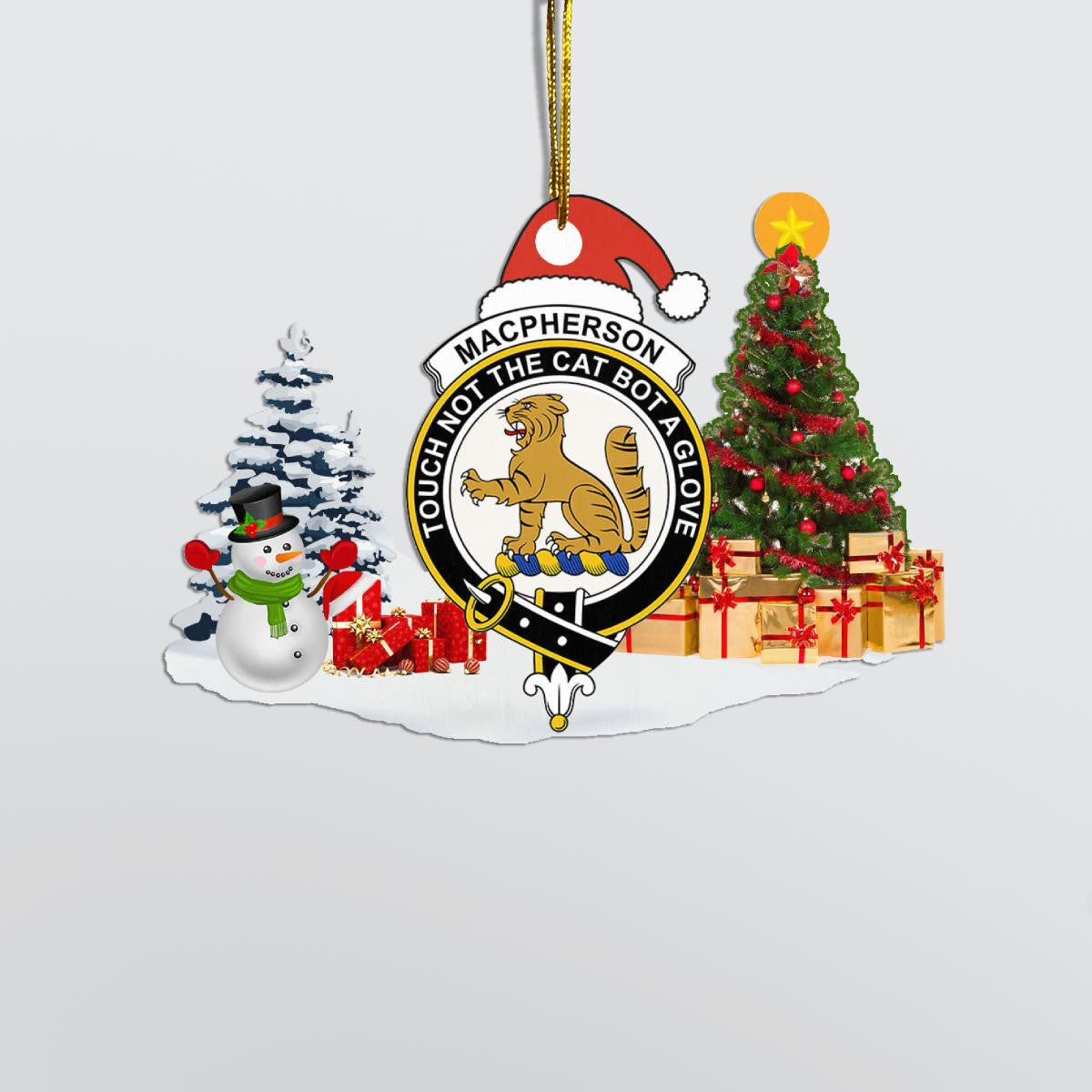 Clan MacPherson (Chief) Crest Tartan Acrylic Christmas Ornament YG98 MacPherson (Chief) Tartan Tartan Christmas   