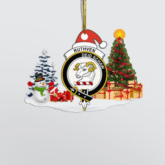 Clan Ruthven Crest Tartan Acrylic Christmas Ornament IE52 Ruthven Tartan Tartan Christmas   