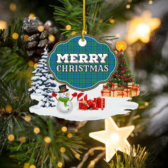 Clan Lockhart "Merry Christmas" Tartan Acrylic Ornament QM44 Lockhart Tartan Tartan Christmas   