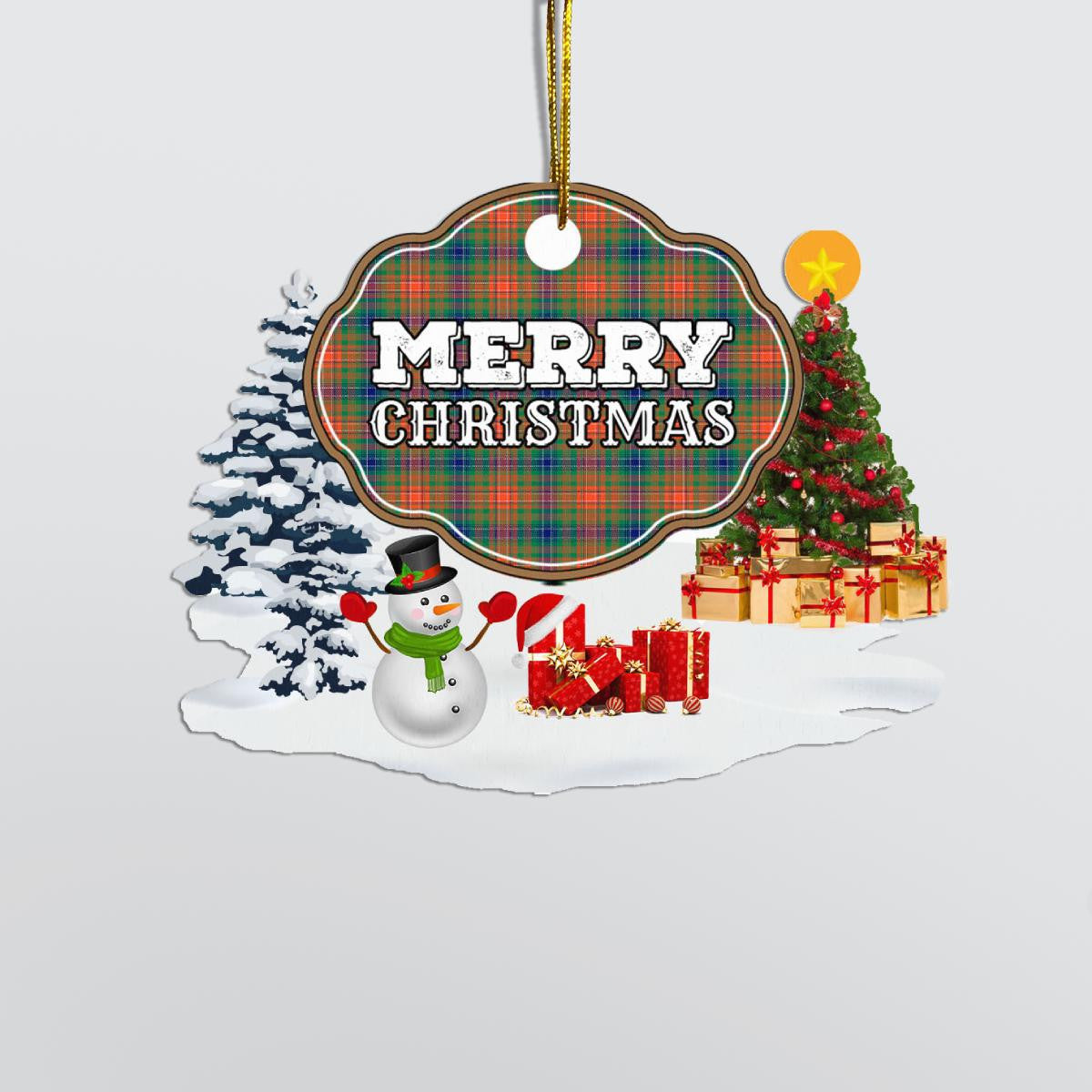 Clan Wilson Ancient "Merry Christmas" Tartan Acrylic Ornament QY66 Wilson Ancient Tartan Tartan Christmas   