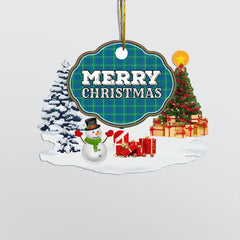 Clan Hamilton Hunting Ancient "Merry Christmas" Tartan Acrylic Ornament HE32 Hamilton Hunting Ancient Tartan Tartan Christmas   