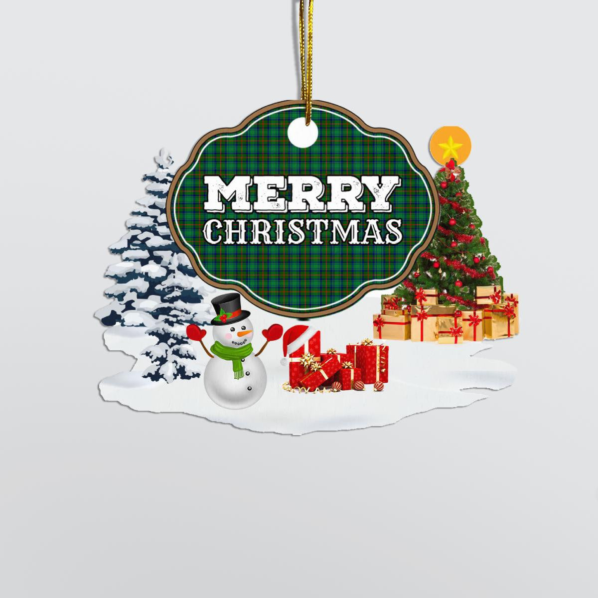 Clan Cranstoun "Merry Christmas" Tartan Acrylic Ornament PI67 Cranstoun Tartan Tartan Christmas   