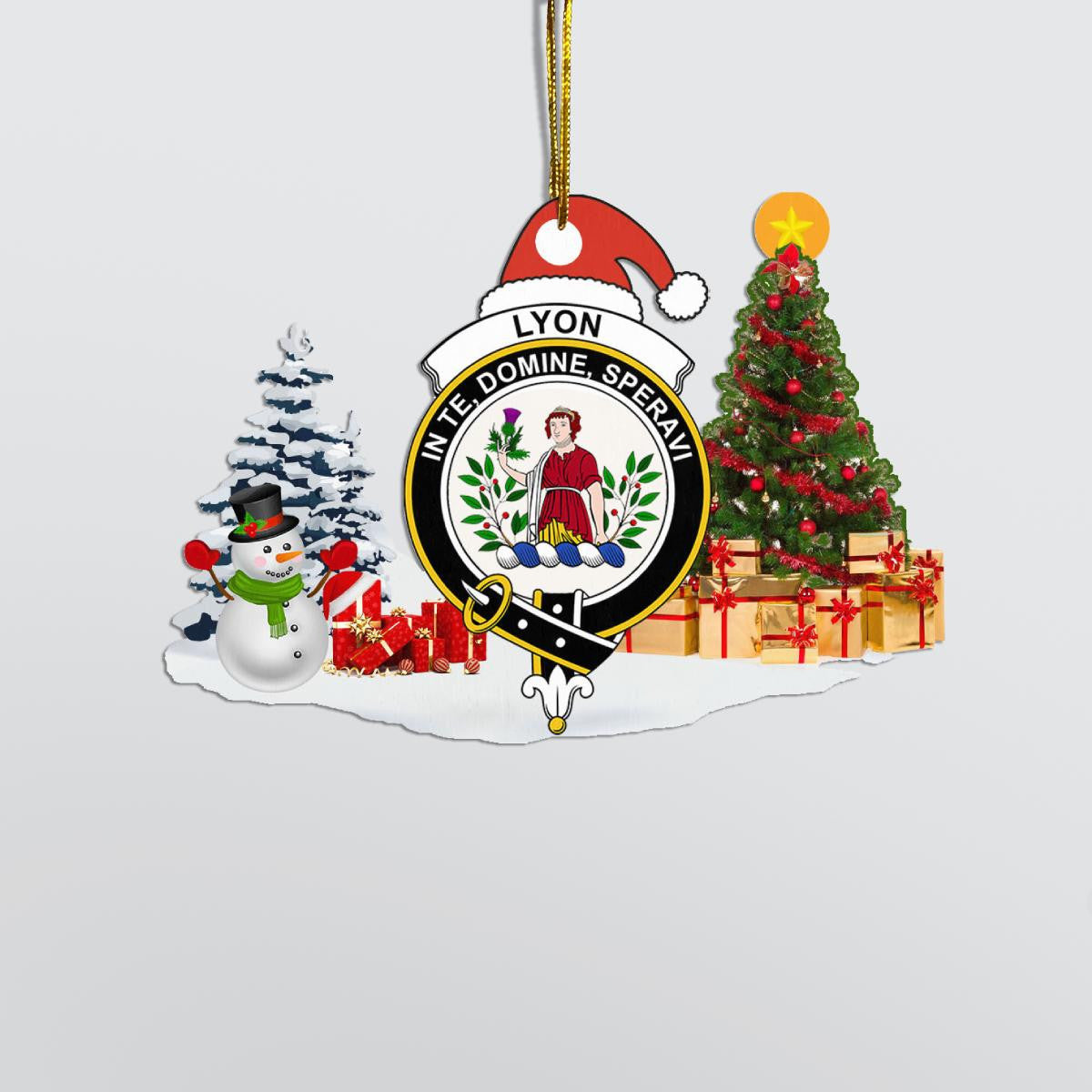 Clan Lyon Crest Tartan Acrylic Christmas Ornament MV62 Lyon Tartan Tartan Christmas   