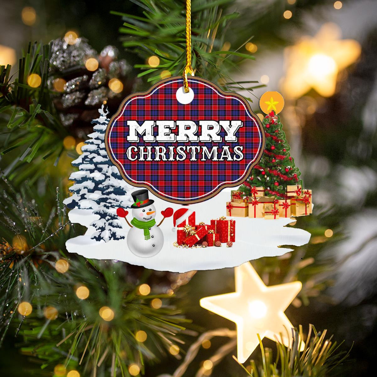 Clan Haldane 1 "Merry Christmas" Tartan Acrylic Ornament UQ47 Haldane 1 Tartan Tartan Christmas   