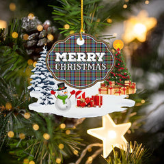 Clan Norvel (Stirling) "Merry Christmas" Tartan Acrylic Ornament SM32 Norvel (Stirling) Tartan Tartan Christmas   