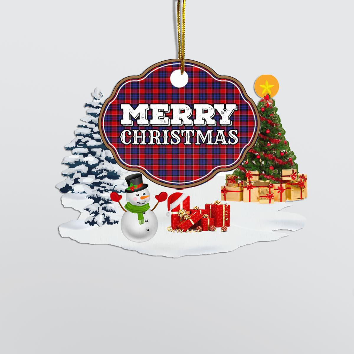 Clan Haldane 1 "Merry Christmas" Tartan Acrylic Ornament UQ47 Haldane 1 Tartan Tartan Christmas   