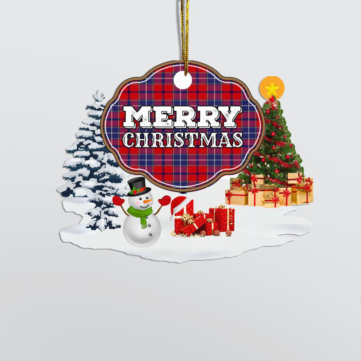 Clan Wishart Dress "Merry Christmas" Tartan Acrylic Ornament JW16 Wishart Dress Tartan Tartan Christmas   