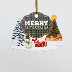 Clan Norvel (Stirling) "Merry Christmas" Tartan Acrylic Ornament SM32 Norvel (Stirling) Tartan Tartan Christmas   