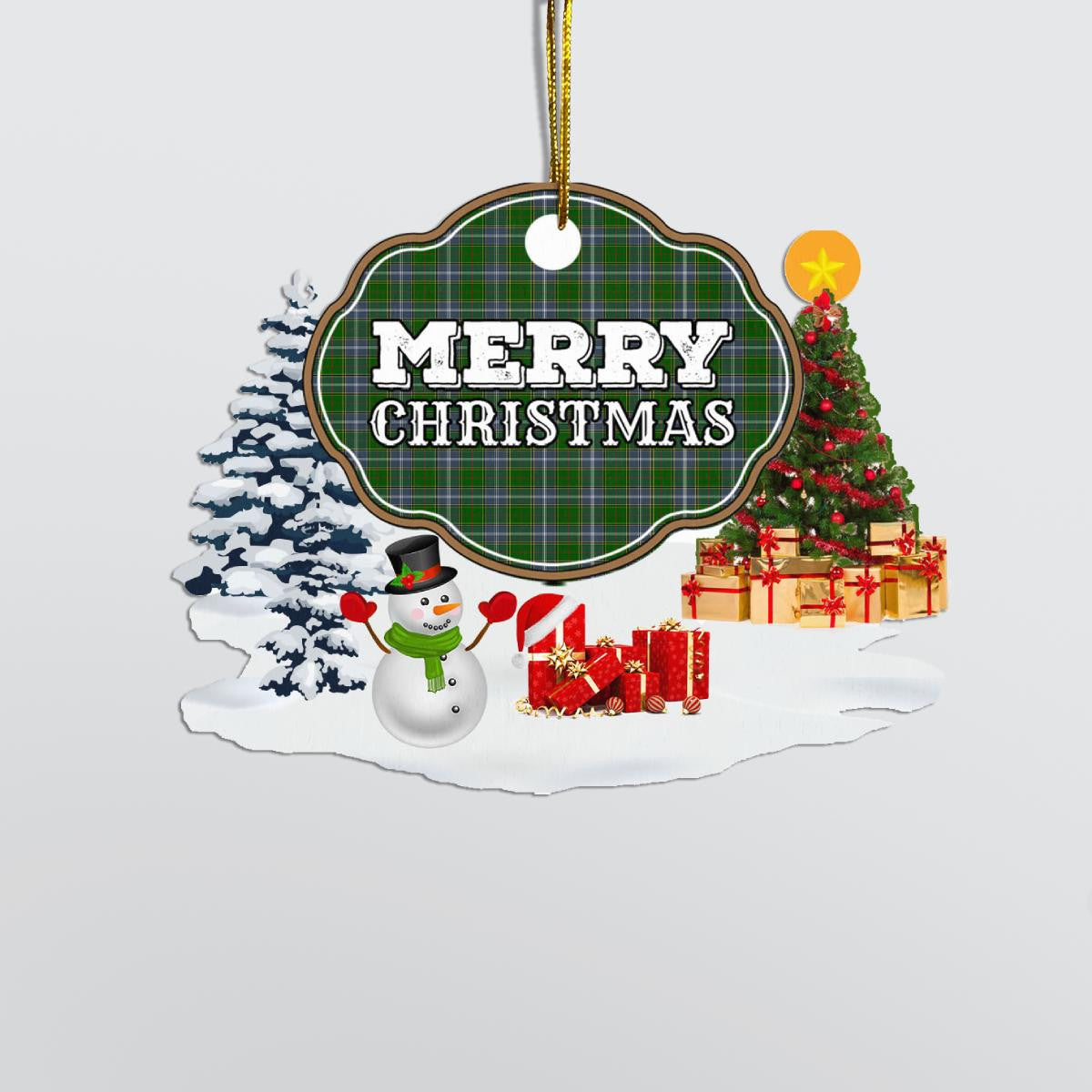 Clan Pringle "Merry Christmas" Tartan Acrylic Ornament HO69 Pringle Tartan Tartan Christmas   