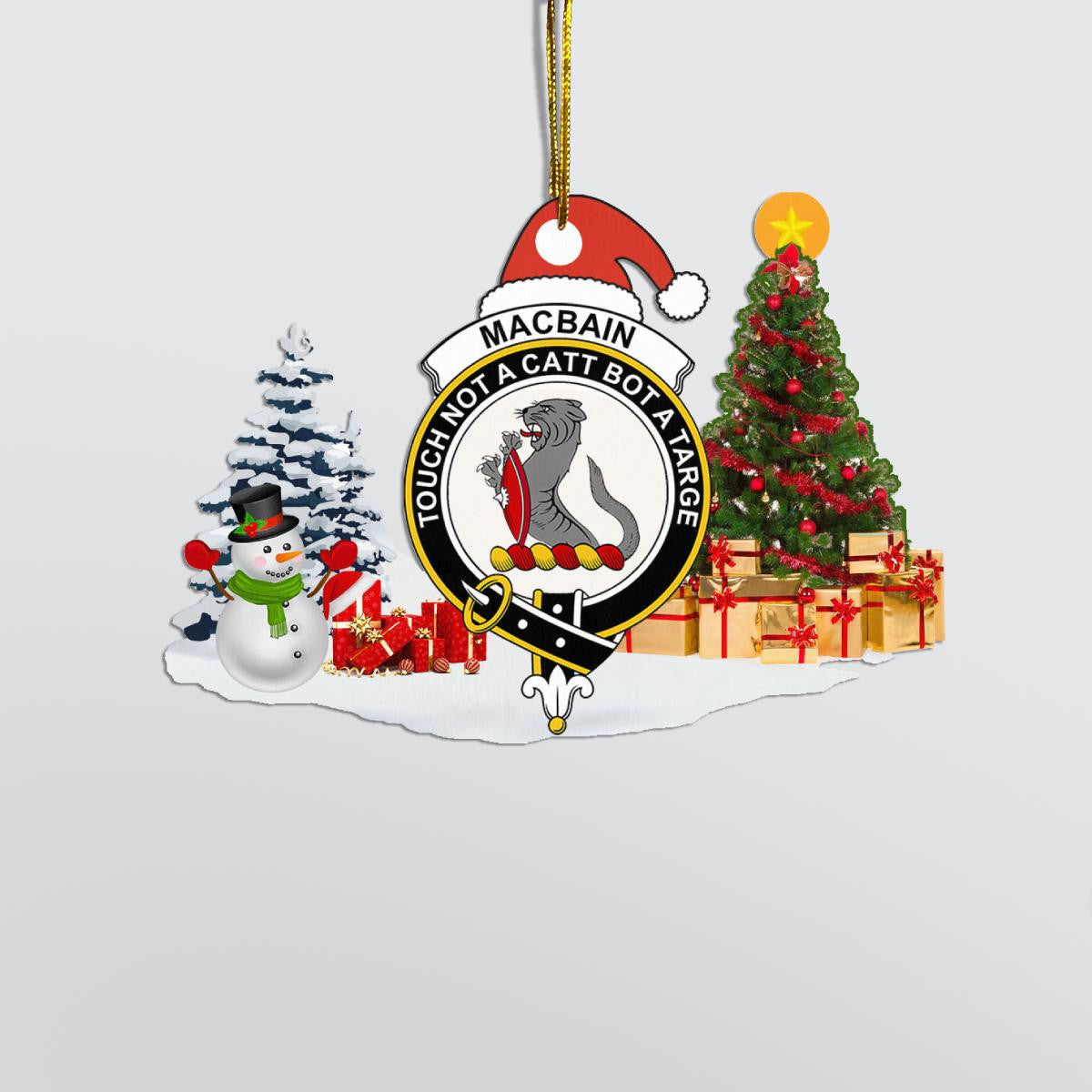 Clan MacBain Crest Tartan Acrylic Christmas Ornament AL21 MacBain Tartan Tartan Christmas   