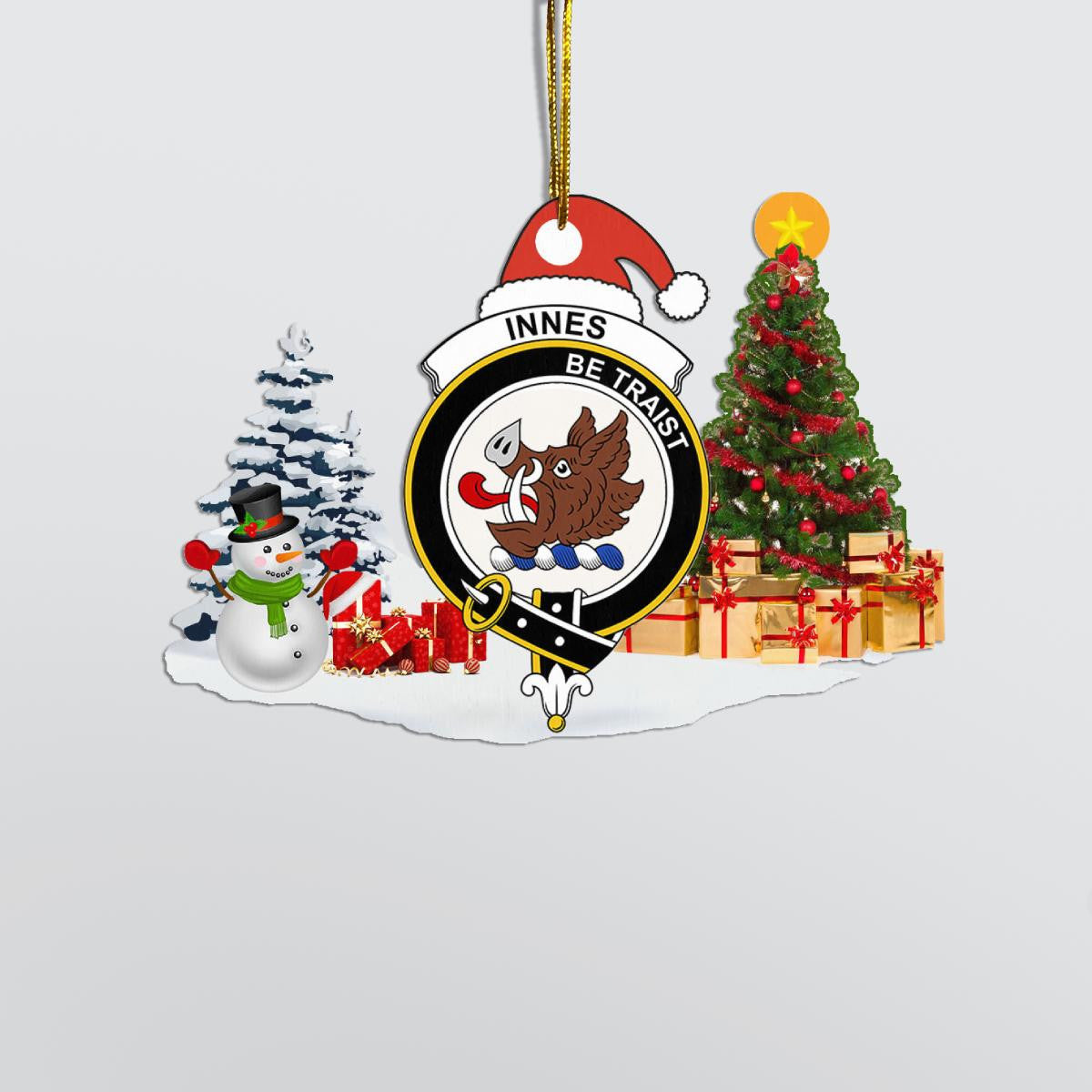 Clan Innes Crest Tartan Acrylic Christmas Ornament ZV39 Innes Tartan Tartan Christmas   