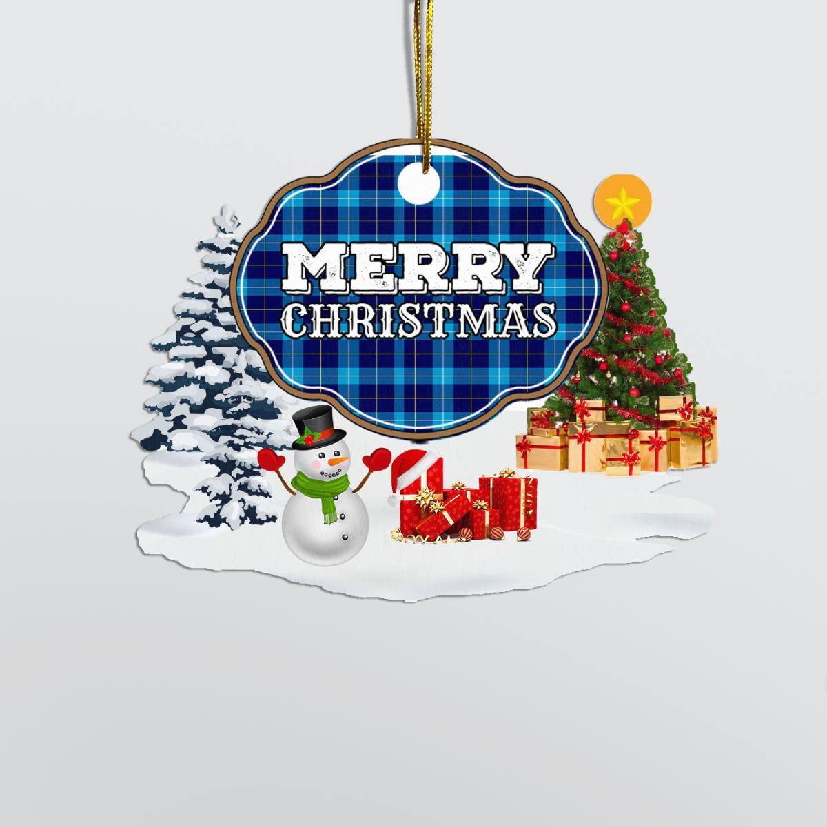 Clan McKerrell "Merry Christmas" Tartan Acrylic Ornament CU84 McKerrell Tartan Tartan Christmas   