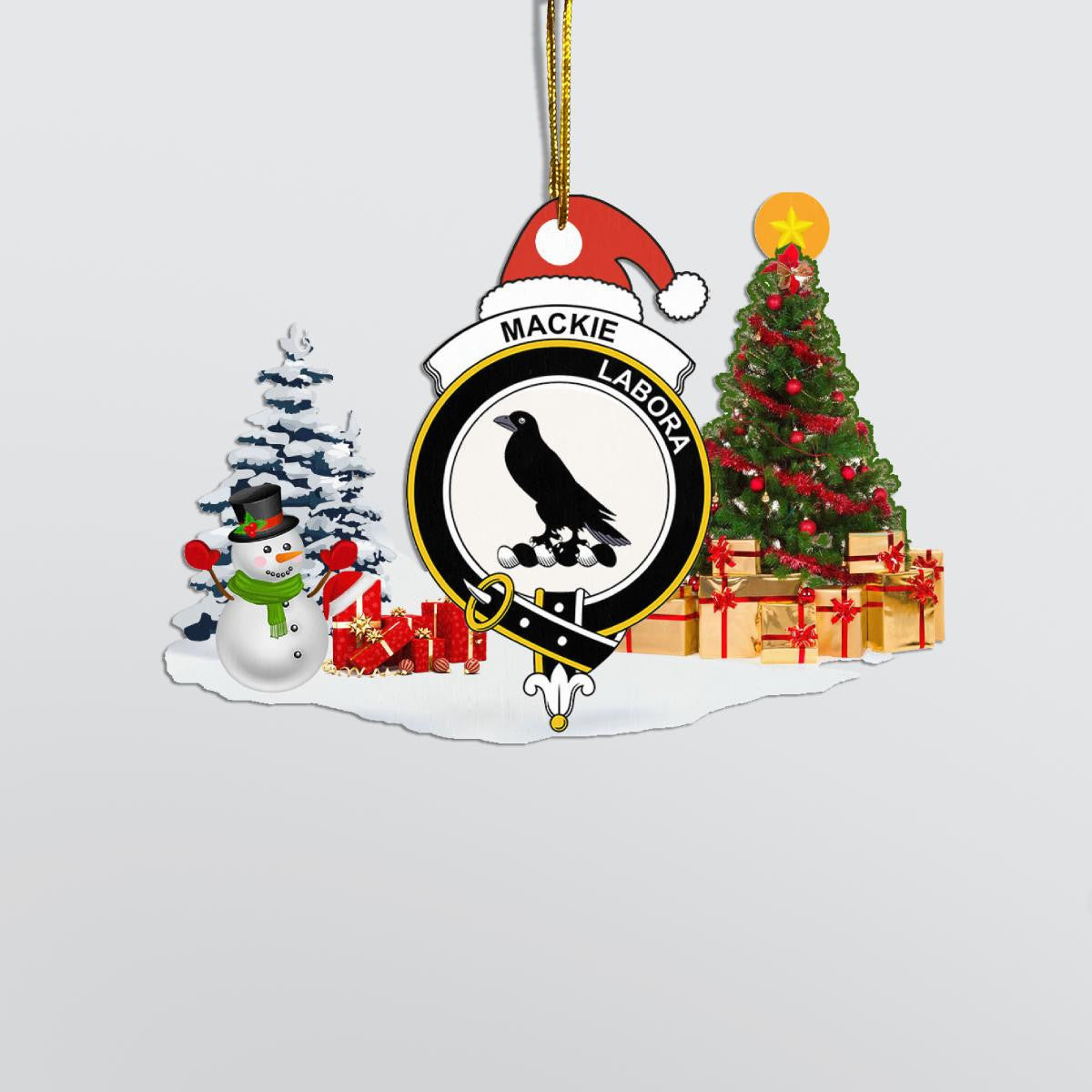 Clan MacKie Crest Tartan Acrylic Christmas Ornament KT32 MacKie Tartan Tartan Christmas   