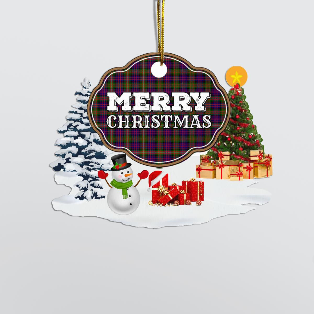 Clan MacDonnell of Glengarry Modern "Merry Christmas" Tartan Acrylic Ornament BD36 MacDonnell of Glengarry Modern Tartan Tartan Christmas   