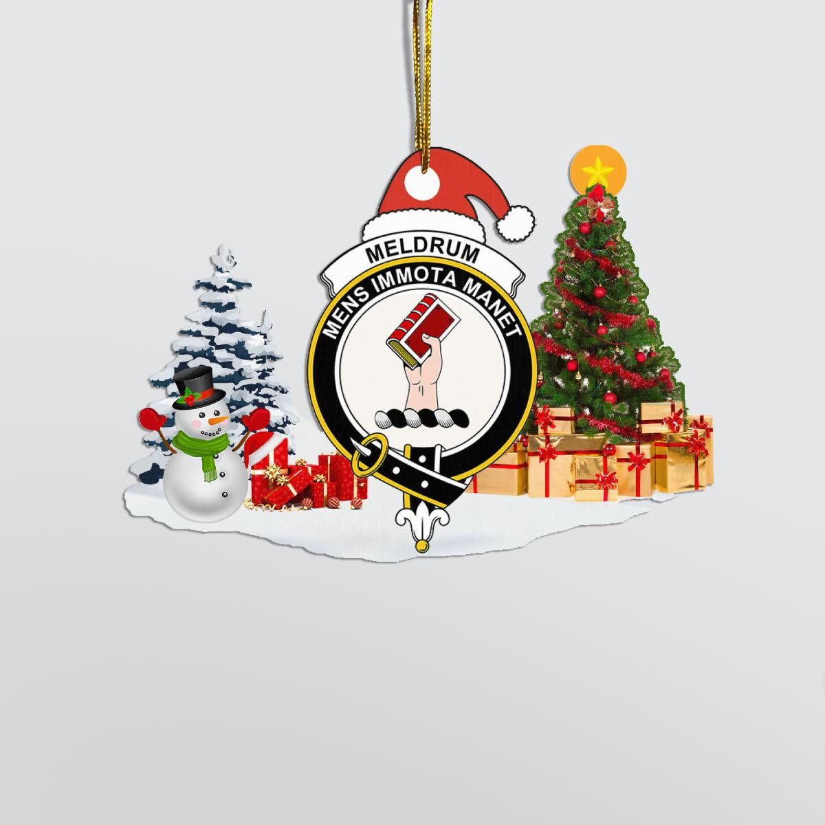 Clan Meldrum Crest Tartan Acrylic Christmas Ornament LG81 Meldrum Tartan Tartan Christmas   