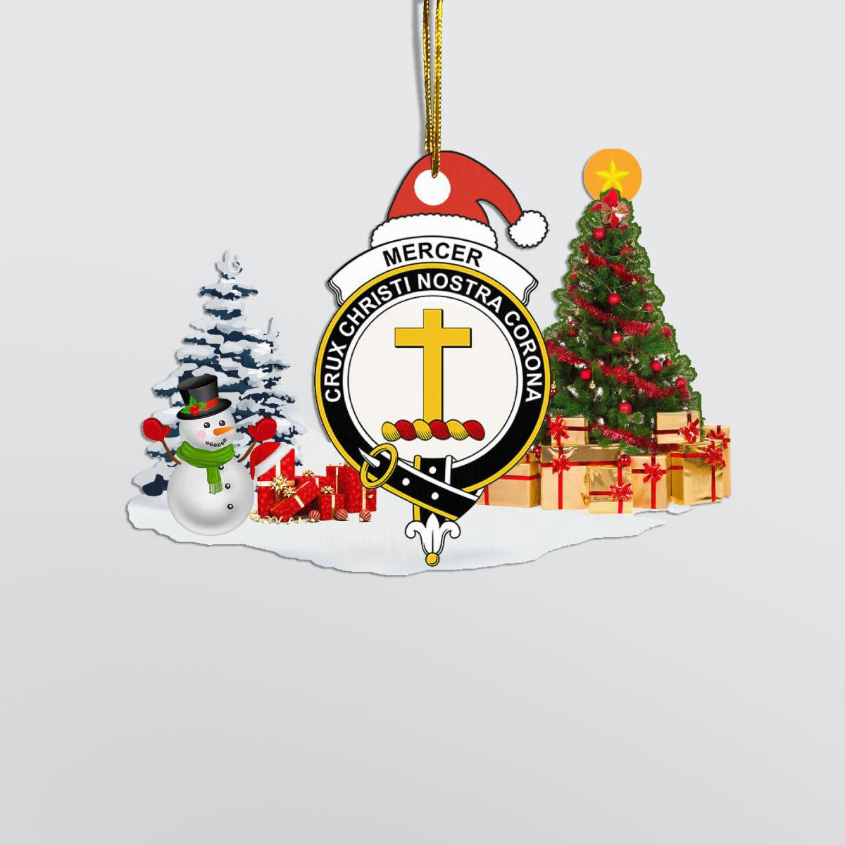 Clan Mercer Crest Tartan Acrylic Christmas Ornament KE43 Mercer Tartan Tartan Christmas   