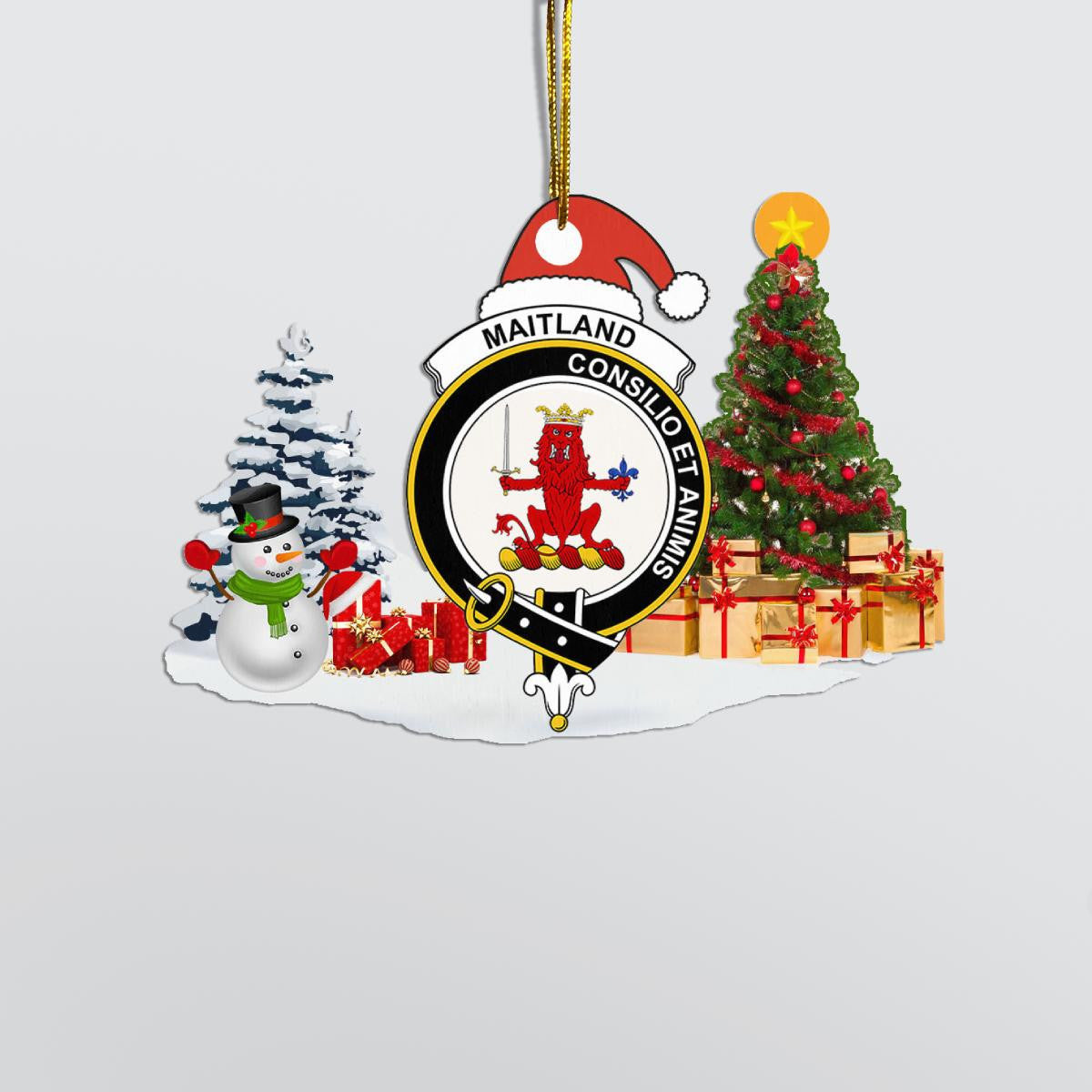 Clan Maitland Crest Tartan Acrylic Christmas Ornament ML30 Maitland Tartan Tartan Christmas   