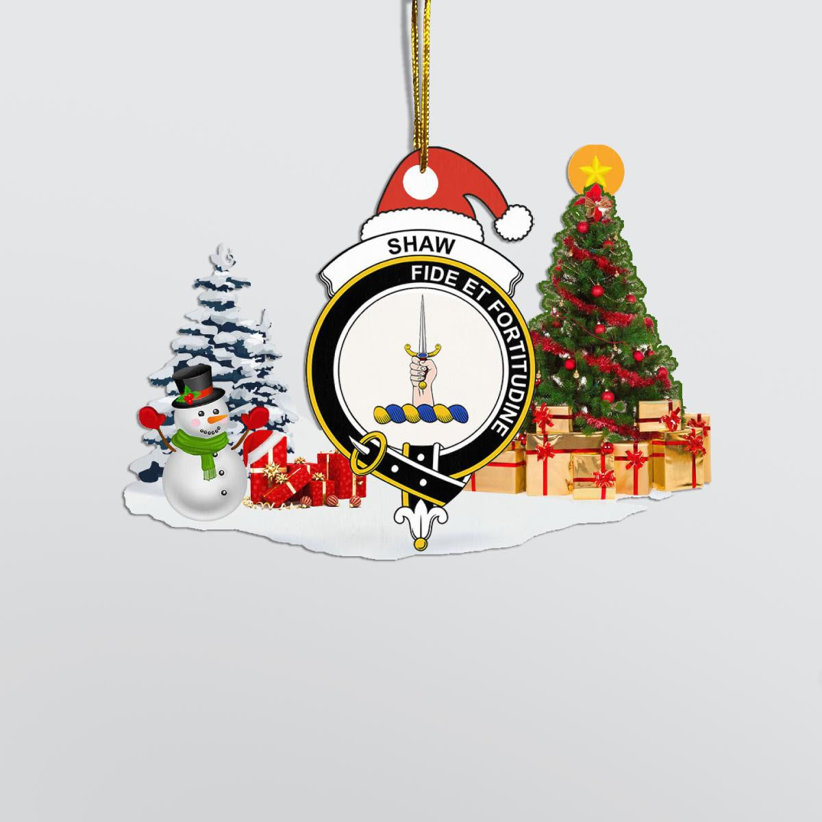 Clan Shaw (of Tordarroch) Crest Tartan Acrylic Christmas Ornament RH29 Shaw (of Tordarroch) Tartan Tartan Christmas   