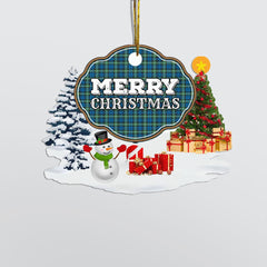 Clan Lamont Ancient "Merry Christmas" Tartan Acrylic Ornament AI63 Lamont Ancient Tartan Tartan Christmas   