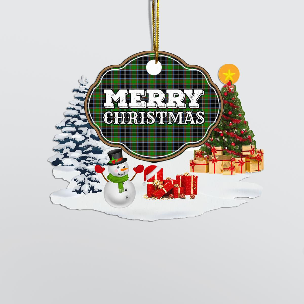 Clan Webster "Merry Christmas" Tartan Acrylic Ornament OU30 Webster Tartan Tartan Christmas   