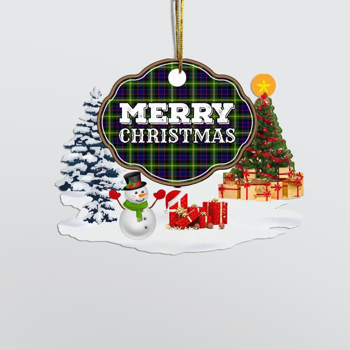 Clan Watson Modern "Merry Christmas" Tartan Acrylic Ornament AL86 Watson Modern Tartan Tartan Christmas   