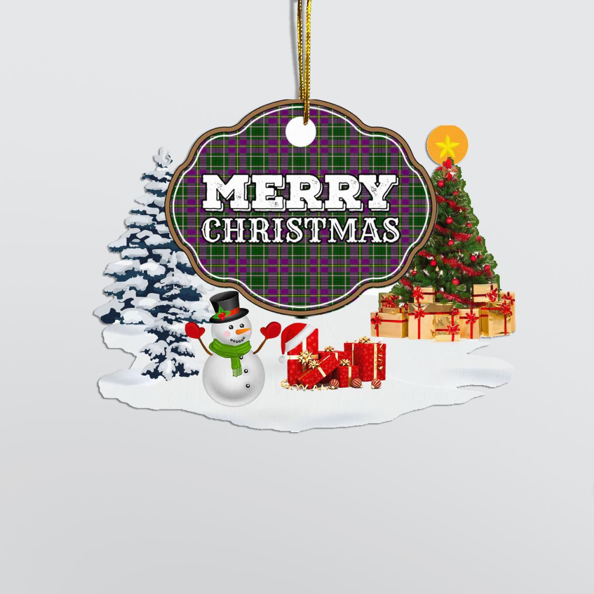 Clan Taylor "Merry Christmas" Tartan Acrylic Ornament TS10 Taylor Tartan Tartan Christmas   