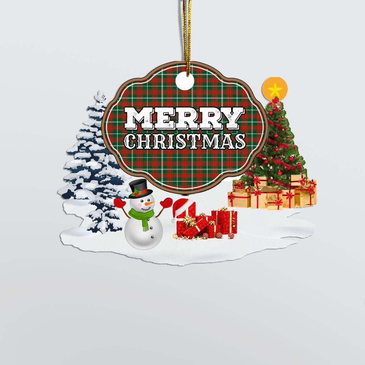 Clan Prince of Wales "Merry Christmas" Tartan Acrylic Ornament GP12 Prince of Wales Tartan Tartan Christmas   