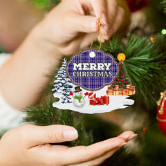 Clan Ochterlony "Merry Christmas" Tartan Acrylic Ornament UH55 Ochterlony Tartan Tartan Christmas   