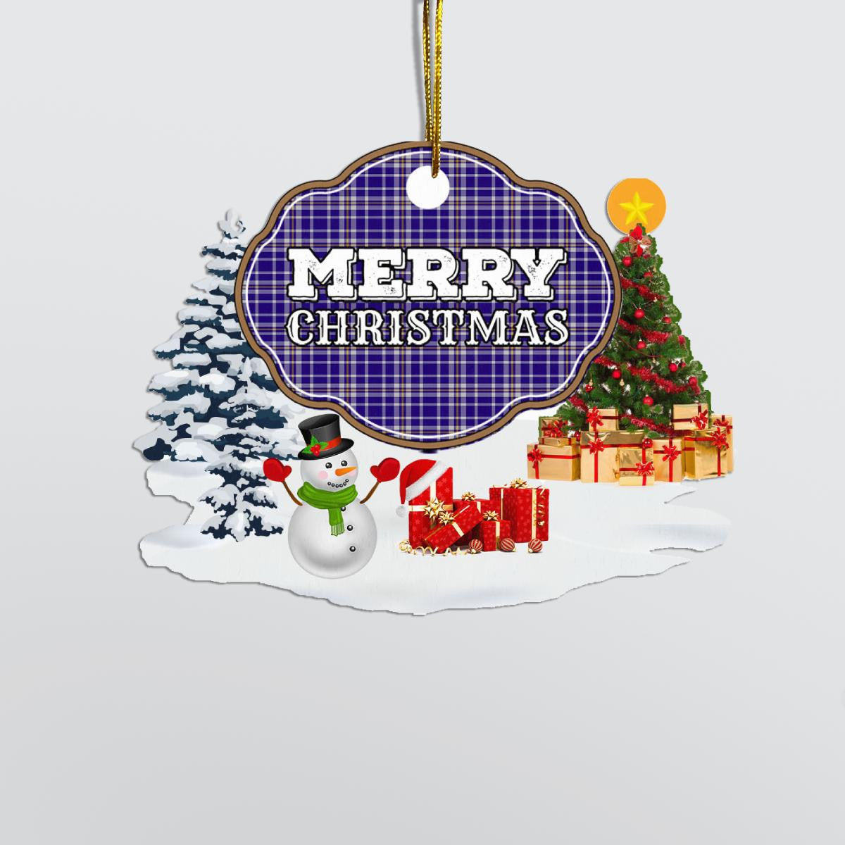 Clan Ochterlony "Merry Christmas" Tartan Acrylic Ornament UH55 Ochterlony Tartan Tartan Christmas   