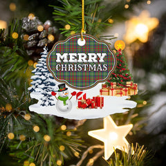 Clan Shaw Green Modern "Merry Christmas" Tartan Acrylic Ornament GH67 Shaw Green Modern Tartan Tartan Christmas   