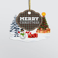 Clan Scott Brown Ancient "Merry Christmas" Tartan Acrylic Ornament EO67 Scott Brown Ancient Tartan Tartan Christmas   